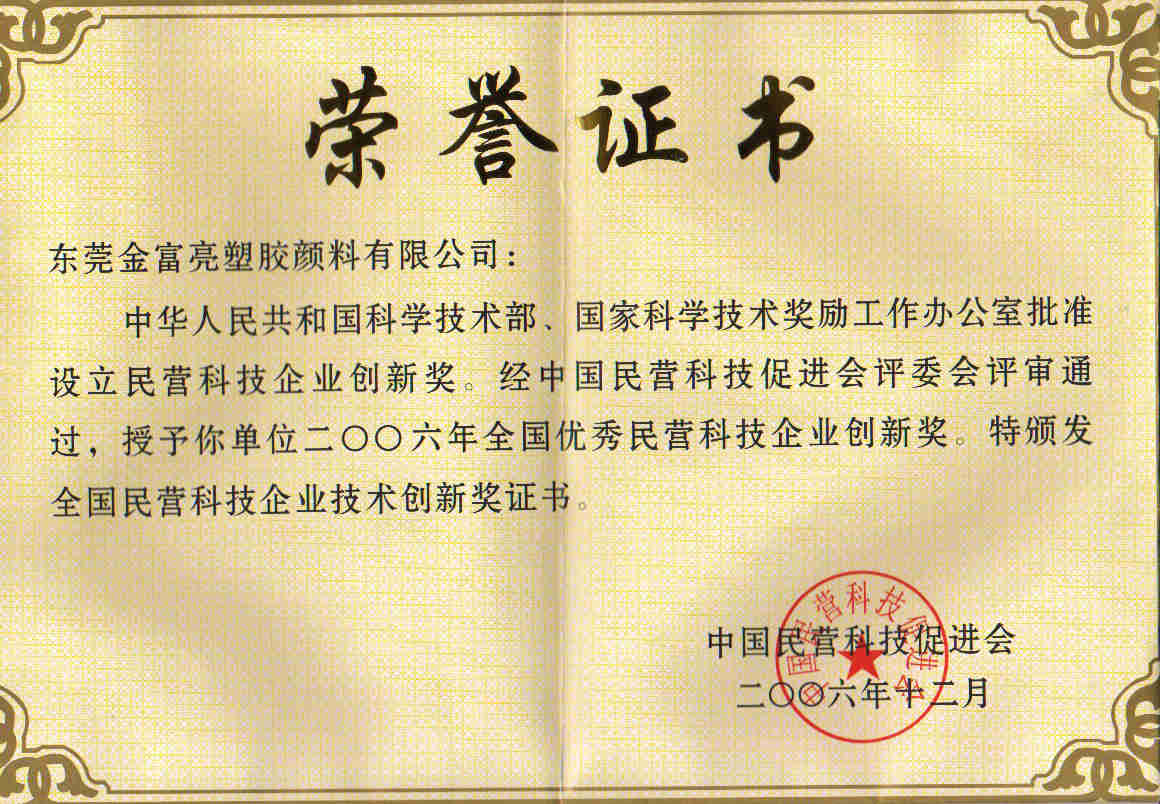 榮譽(yù)證書(中國民營科技企業(yè))
